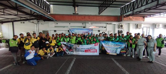 AMB Bersinergi dengan Jasa Raharja Bekali Puluhan Driver Ojol Edukasi #Cari_Aman