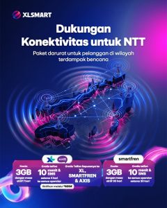 (Foto/ist) Pemulihan jaringan terus menunjukkan perkembangan positif. XLSMART juga memberikan benefit komunikasi bagi pelanggan XL, SMARTFREN, dan AXIS serta menyiapkan bantuan logistik bagi warga terdampak di Nusa Tenggara Timur.
